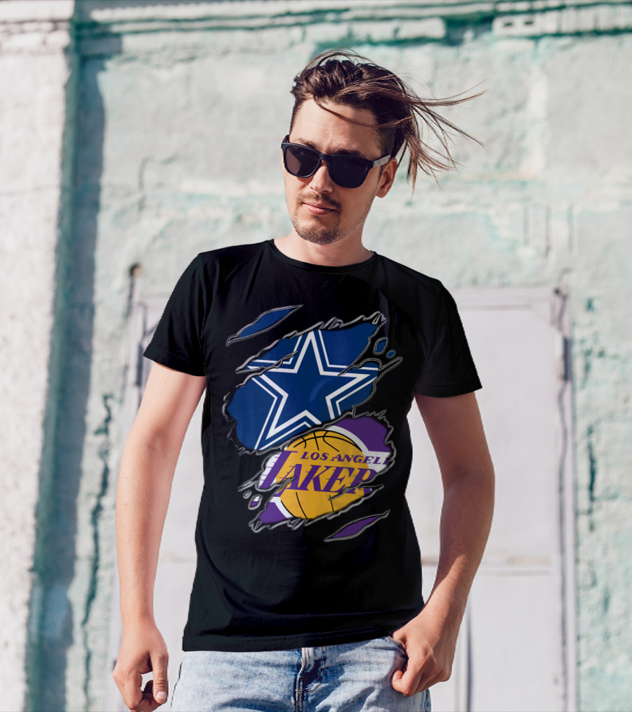 Dallas Cowboys Los Angeles Lakers Fan Crossover T-Shirt