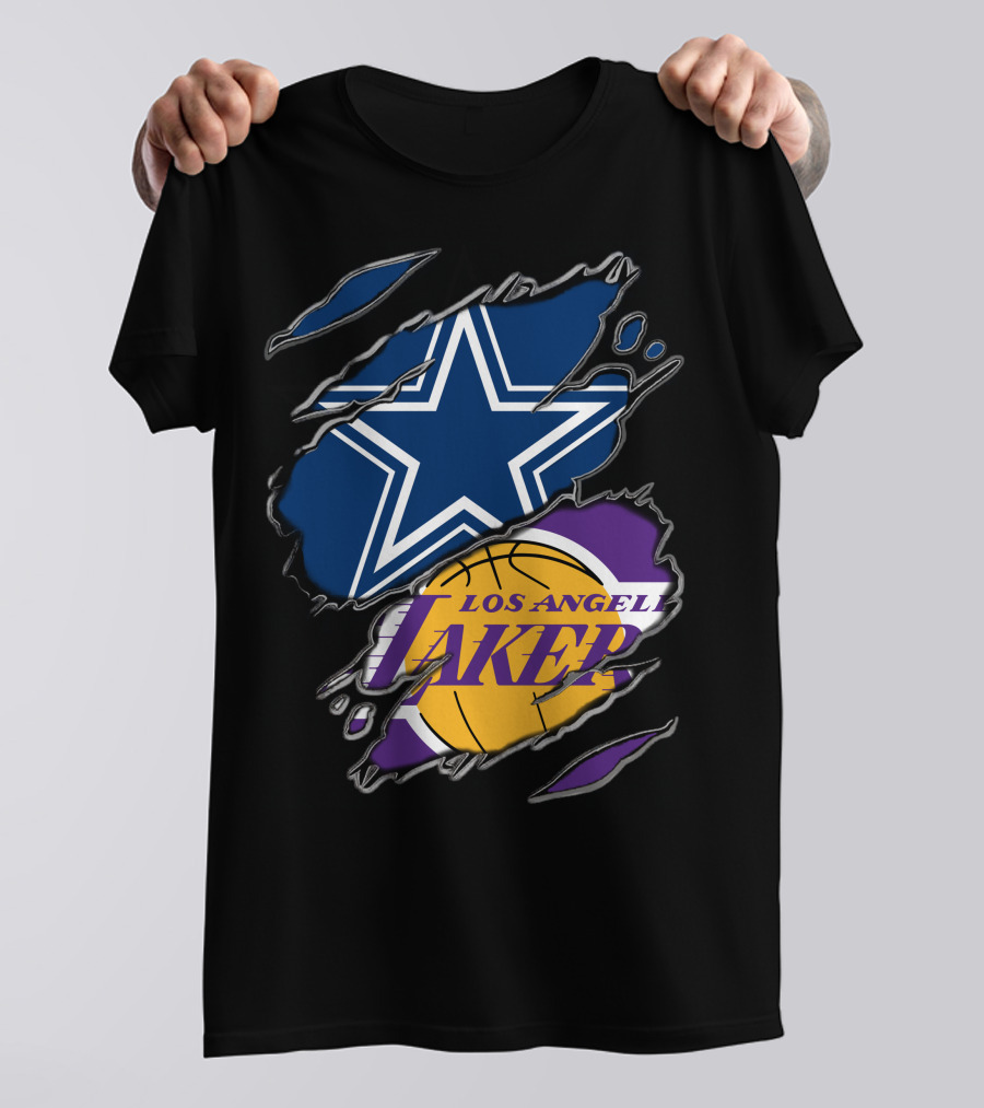 Dallas Cowboys Los Angeles Lakers Fan Crossover T-Shirt