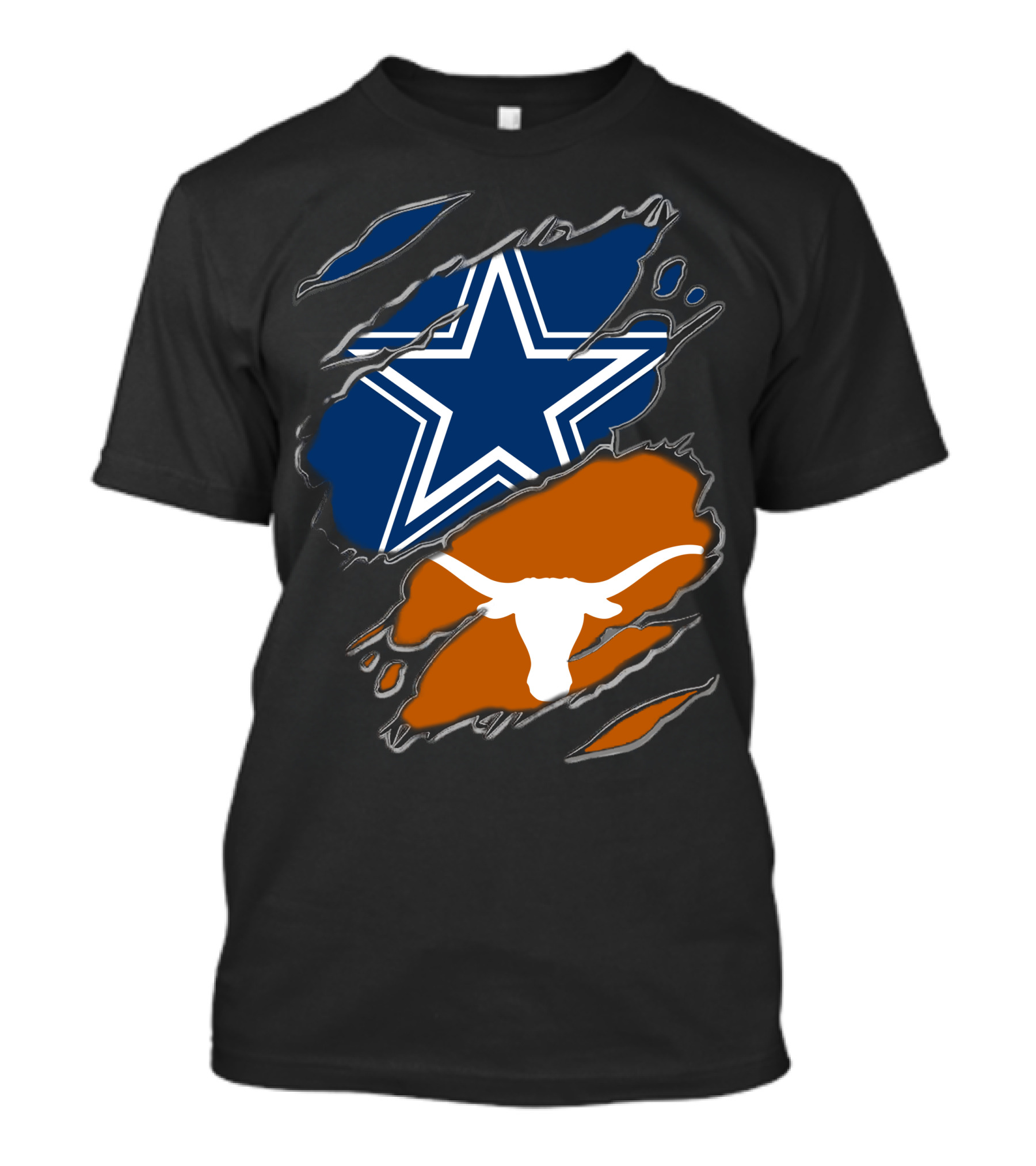 Dallas Cowboys Star And Texas Longhorns Logo T-Shirt