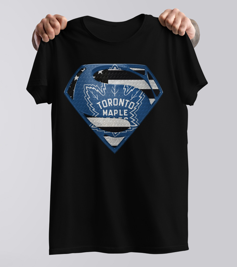 Toronto Maple Leafs Superman Logo Hybrid T-Shirt