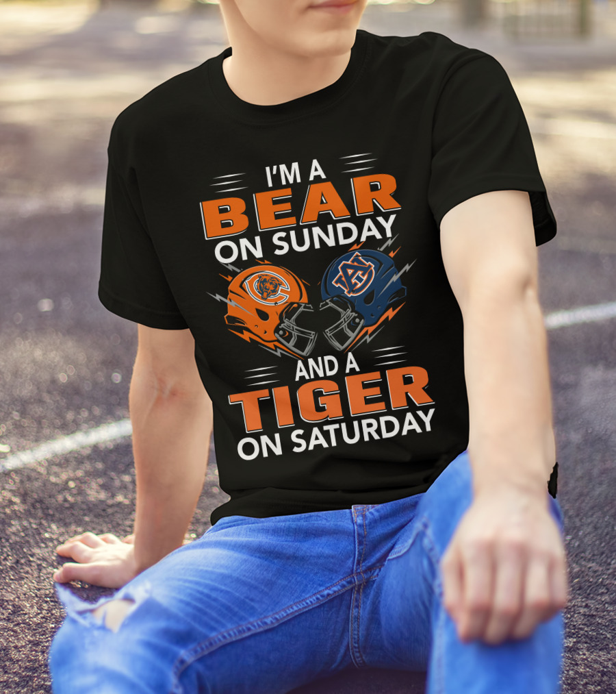 I'm A Bear On Sunday And A Tiger On Saturday Football Pride T-Shirt