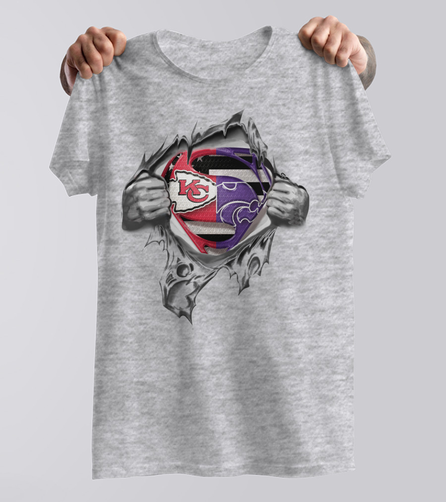 Kansas City Chiefs Wildcats Superman Logo Fusion T-Shirt