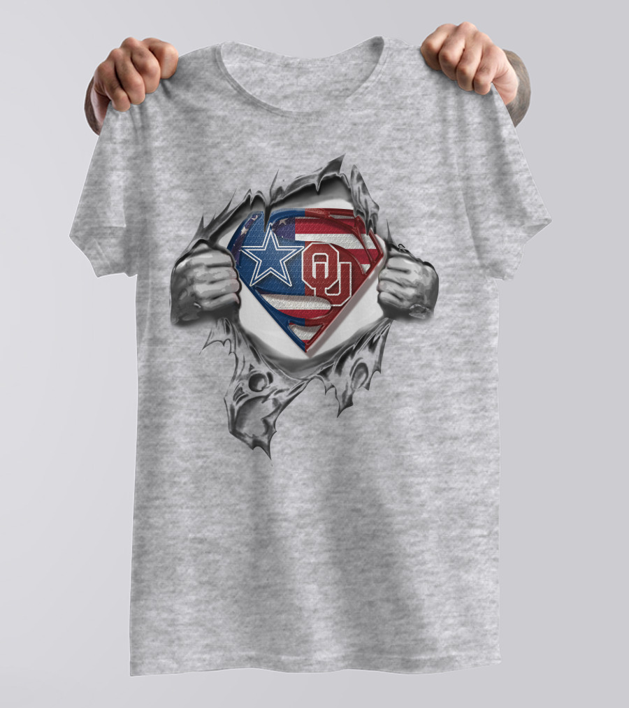 Dallas Cowboys OU Sooners Superman Logo T-Shirt