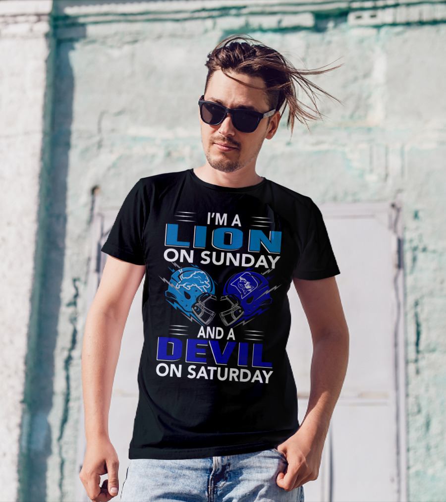 I'm A Lion On Sunday And A Devil On Saturday Football Helmets T-Shirt