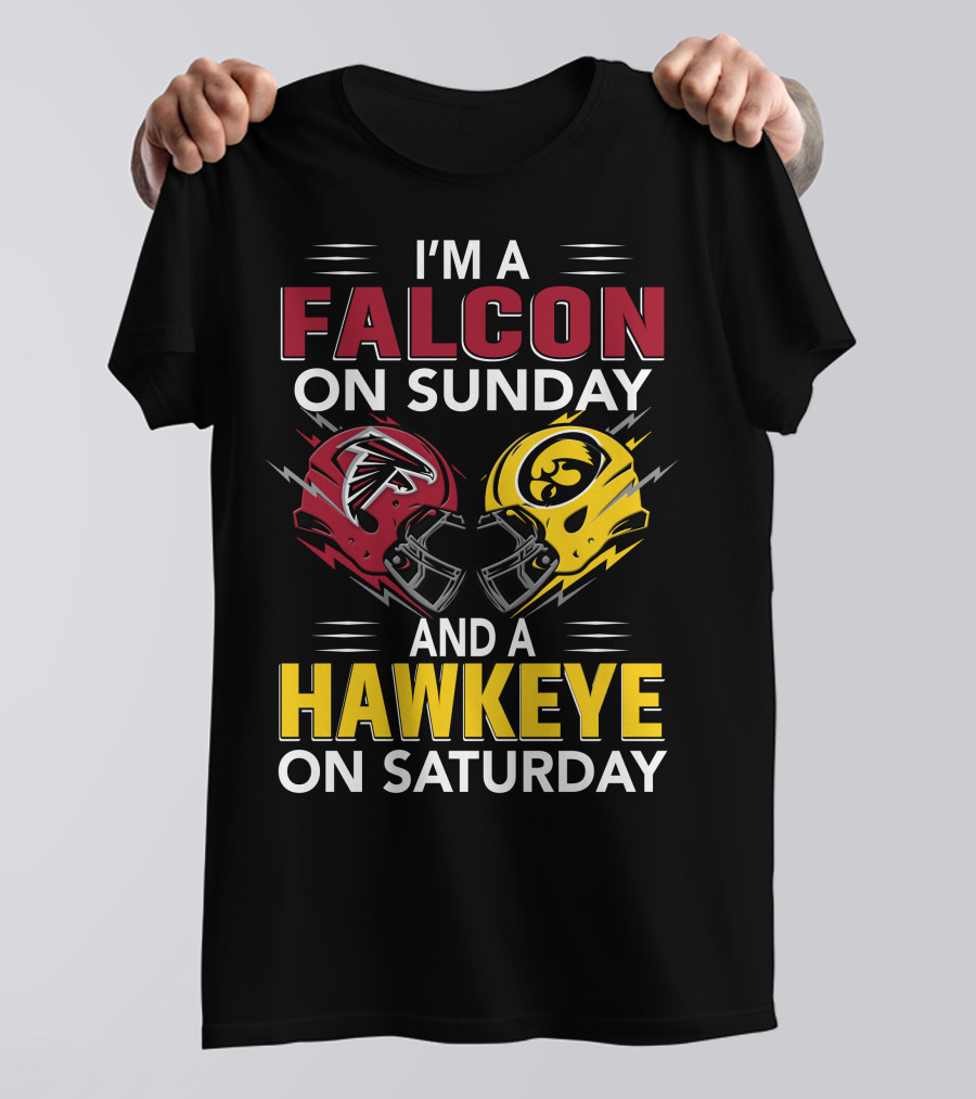 I'm A Falcon On Sunday And A Hawkeye On Saturday Football Helmets T-Shirt