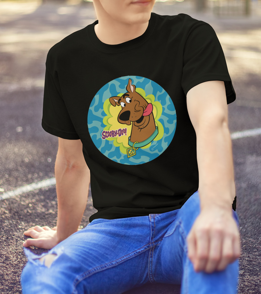 Scooby-Doo Winking Face In Blue And Green T-Shirt