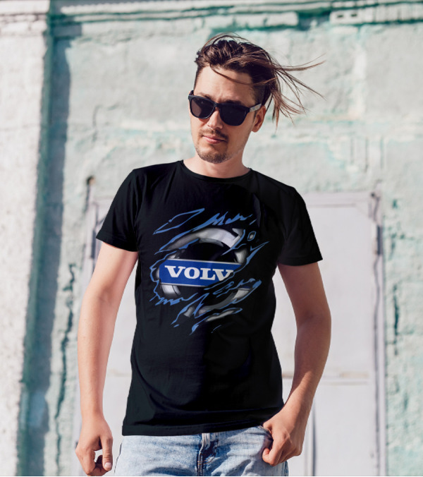 VOLVO Torn Metal Effect Automotive T-Shirt