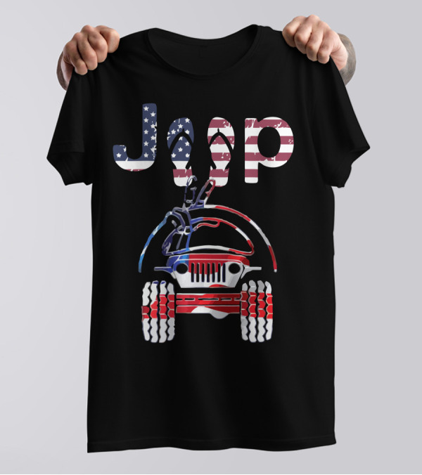 JEEP American Flag Off-Road Adventure T-Shirt