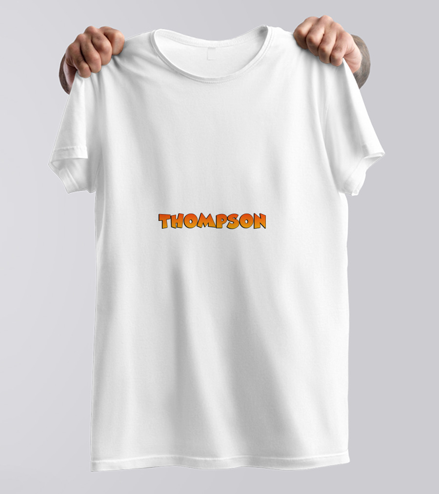 Thompson Comic Style Bold Text Orange Font T-Shirt