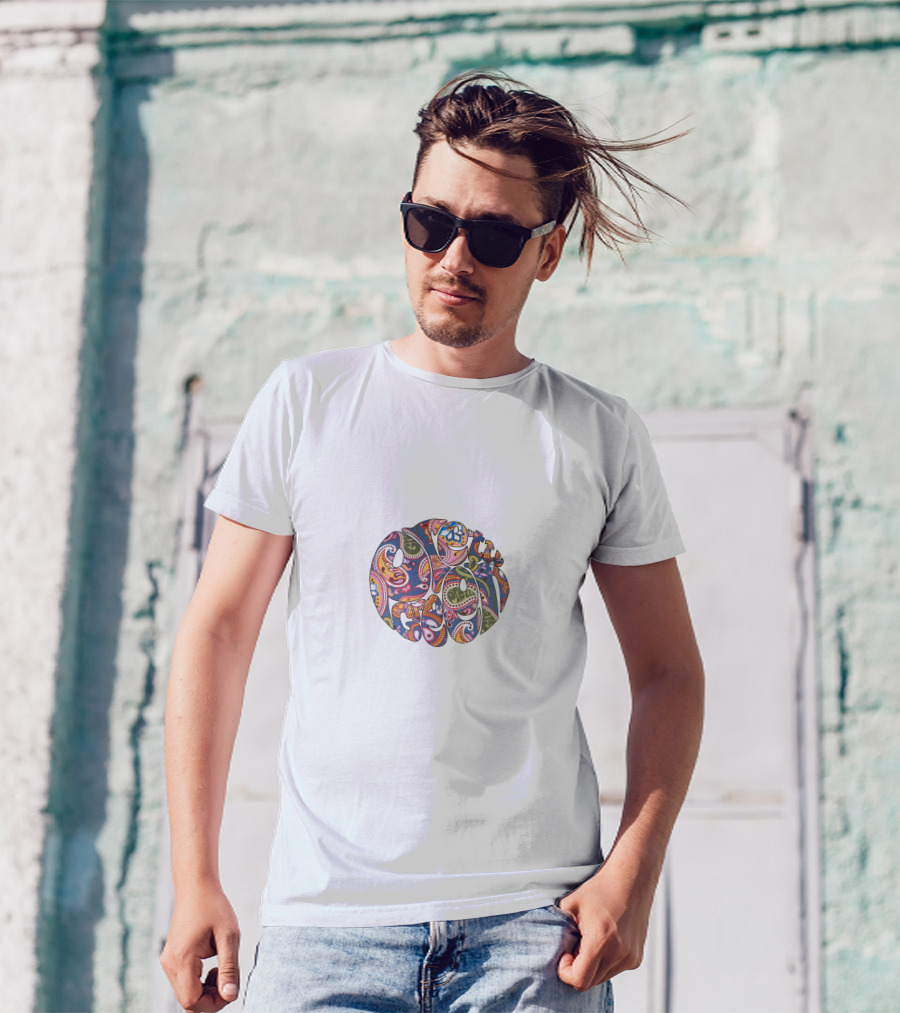Peace Paisley Round Multicolor T-Shirt