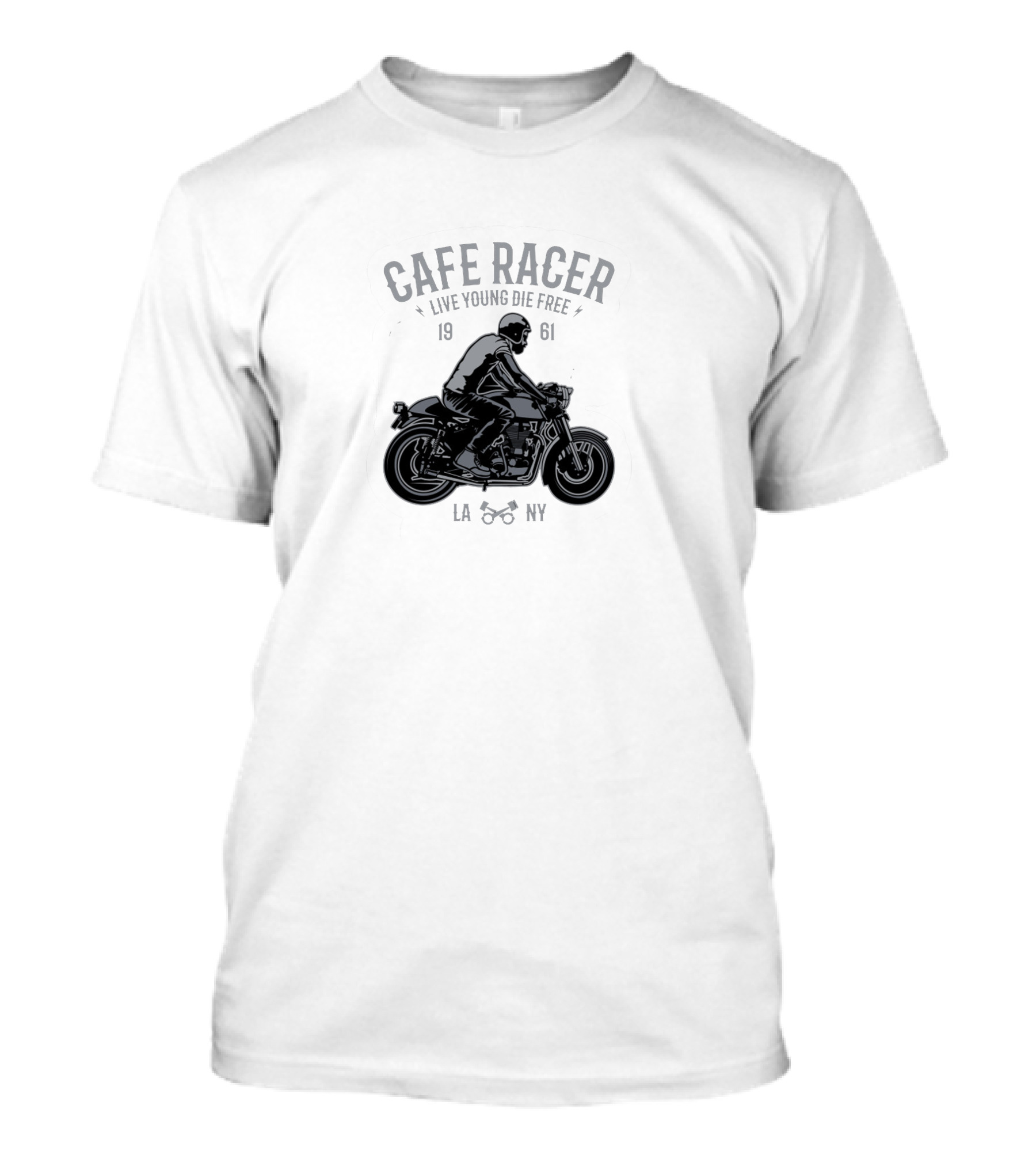 CAFE RACER LIVE YOUNG DIE FREE 1961 LA NY T-Shirt