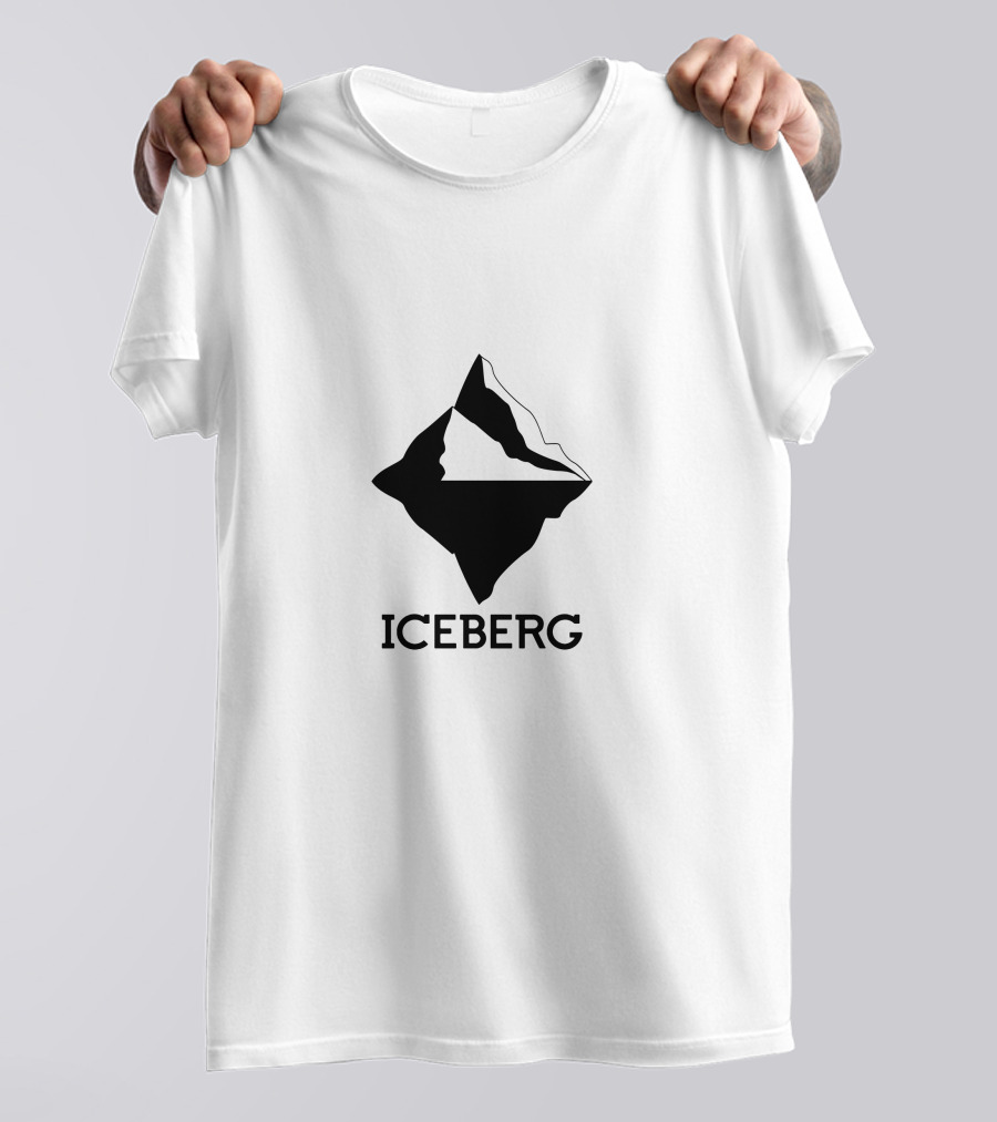 ICEBERG Geometric Black And White Abstract T-Shirt