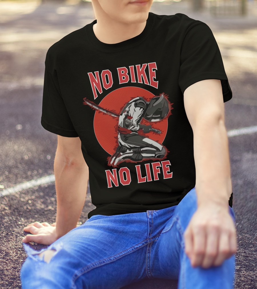 No Bike No Life Knight USA T-Shirt