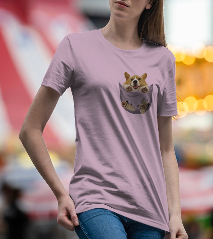 Lovely Corgi Pocket Pal T-Shirt