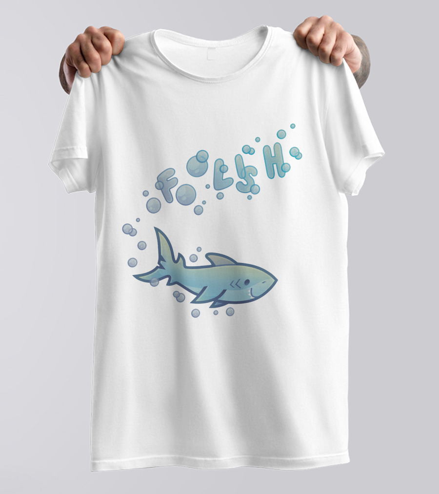 Foolish Shark Bubbles Gamers Méh T-Shirt