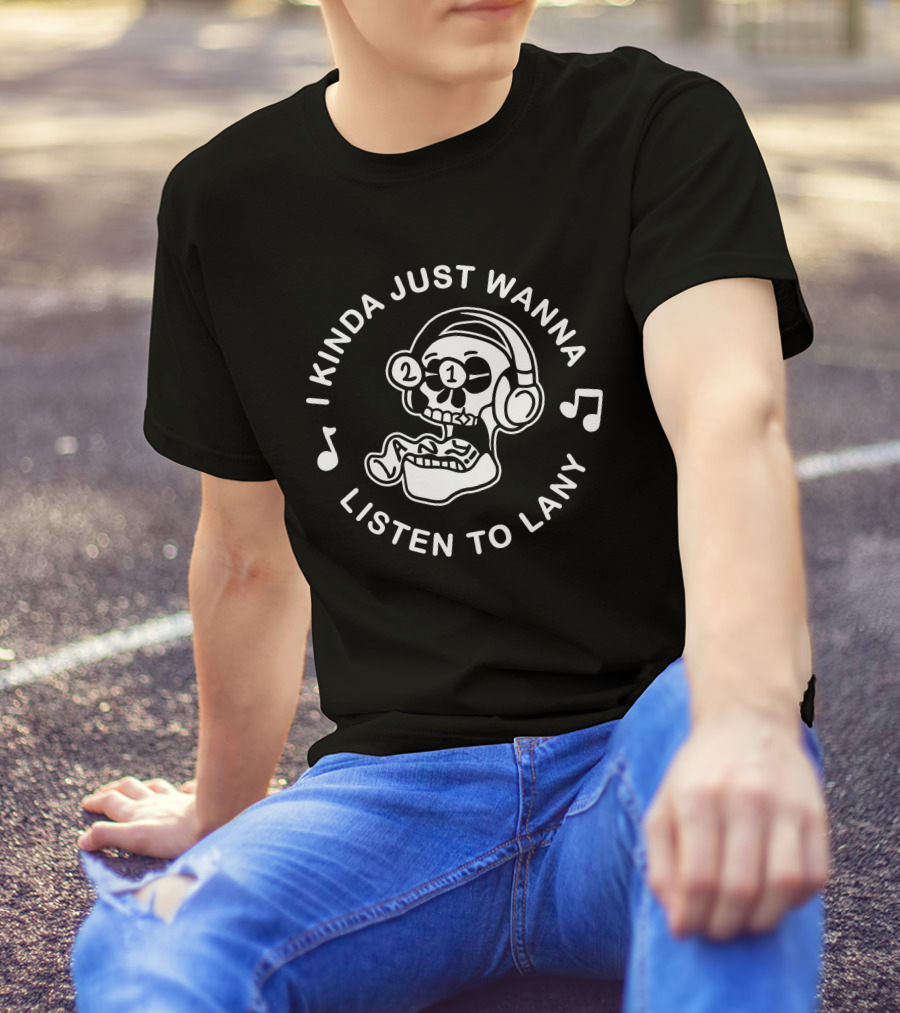 I Kinda Just Wanna Listen To Lany Skull Headphones T-Shirt