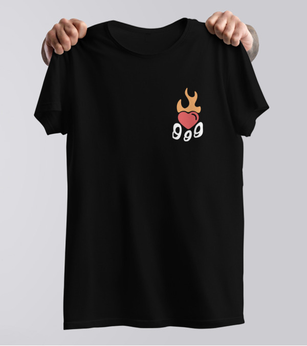 Juice Wrld 999 Burning Hearts Flaming Heart T-Shirt