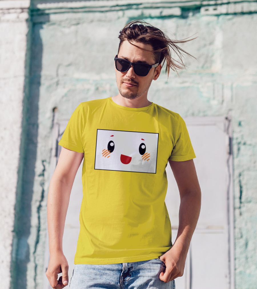 Shop Lankybox Merch Store Boxy Kawaii Face Yellow T-Shirt
