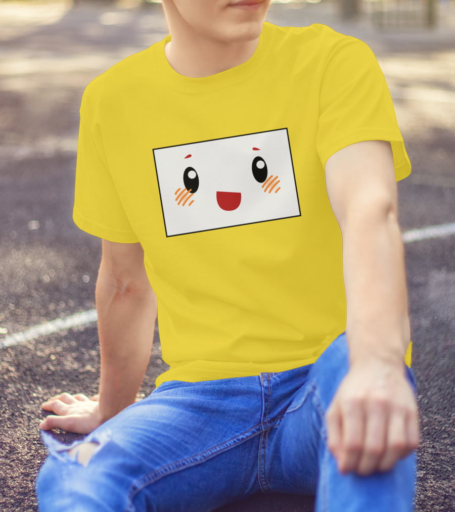 Shop Lankybox Merch Store Boxy Kawaii Face Yellow T-Shirt