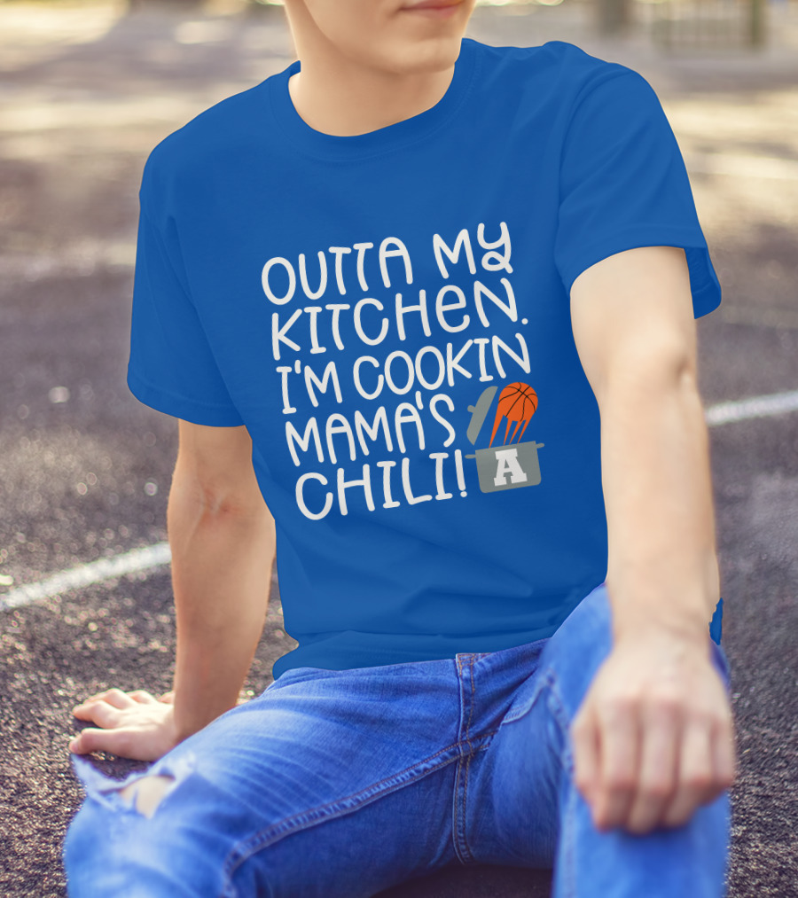 Outta My Kitchen I'm Cookin Mama's Chili Basketball Pot T-Shirt