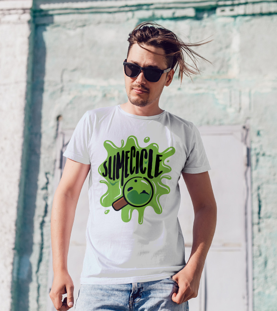 Slimecicle Green Splat Magnifying Glass T-Shirt