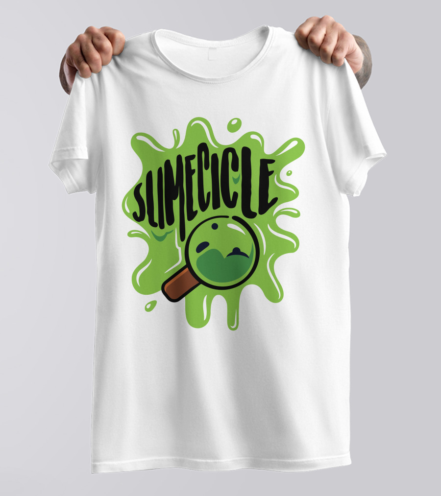 Slimecicle Green Splat Magnifying Glass T-Shirt