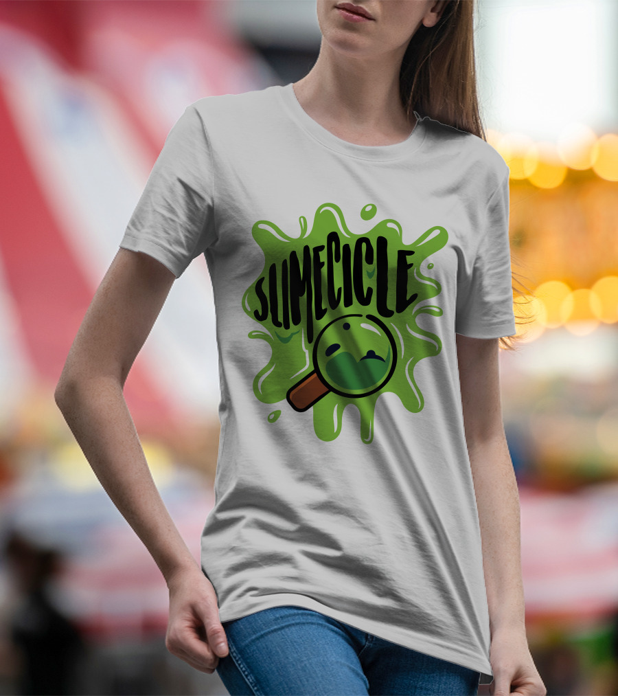 Slimecicle Green Splat Magnifying Glass T-Shirt
