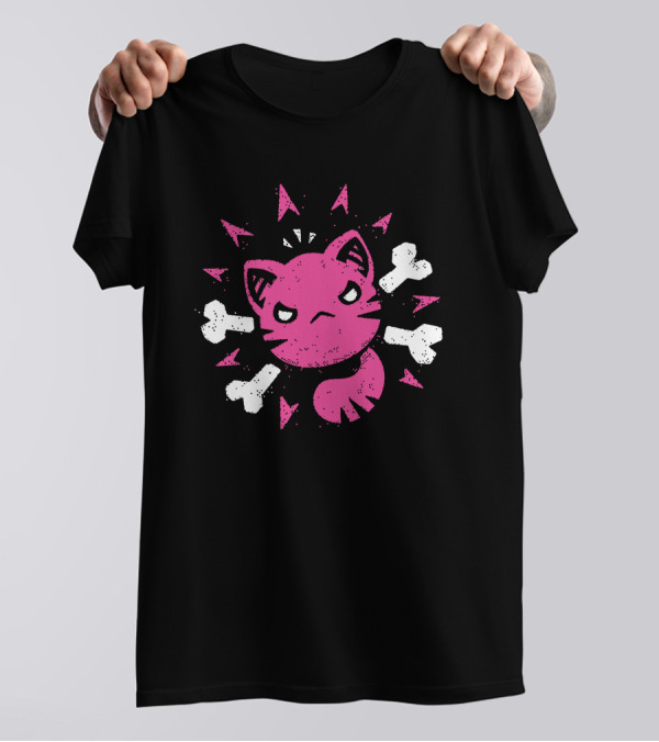 Slime Rancher Merch Ferocious Feral Pink Cat Tony Kuchar T-Shirt