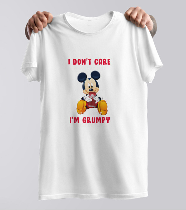I Don't Care I'm Grumpy Mickey Mouse Dr Pepper T-Shirt