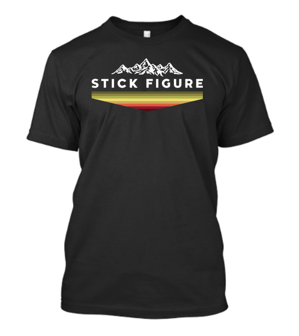 Stick Figure Mountain Range Raglan Merch T-Shirt