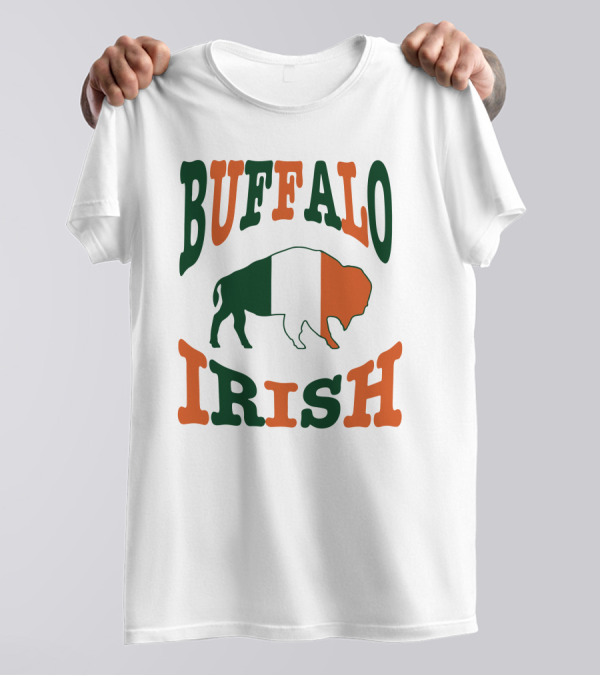 Buffalo Irish St. Patrick's Day Green White Orange Flag T-Shirt