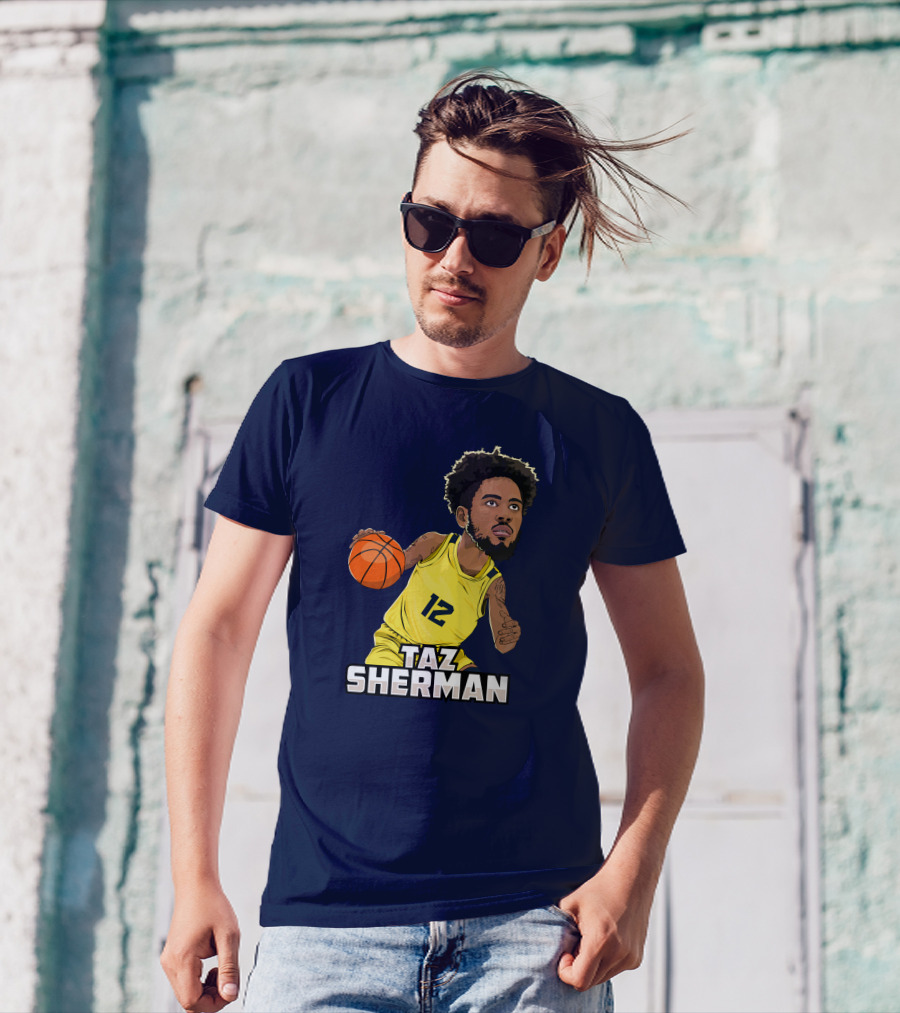 Taz Sherman Basketball Illustration 12 Lakers Jersey Players Trunk Collaboration T-Shirt