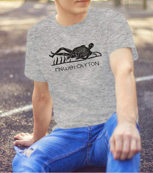 Know Thyself GNOΘI CAYTON Skeleton Archaeology Iconography T-Shirt