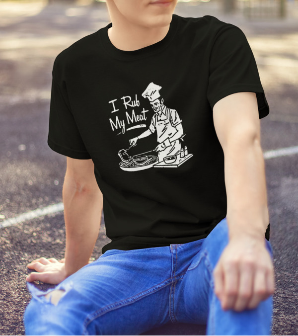M00nshot I Rub My Meat Chef Grilling Cooking Apron BBQ T-Shirt