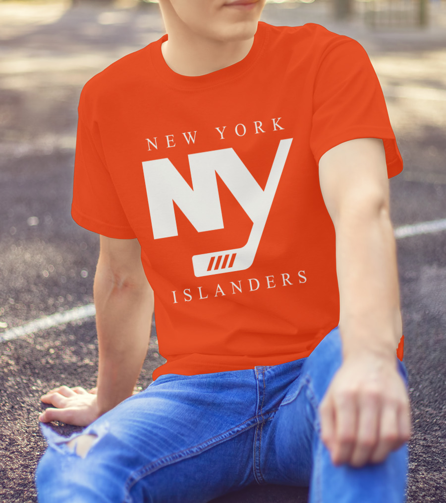 New York Islanders NY Hockey Text Stamp T-Shirt