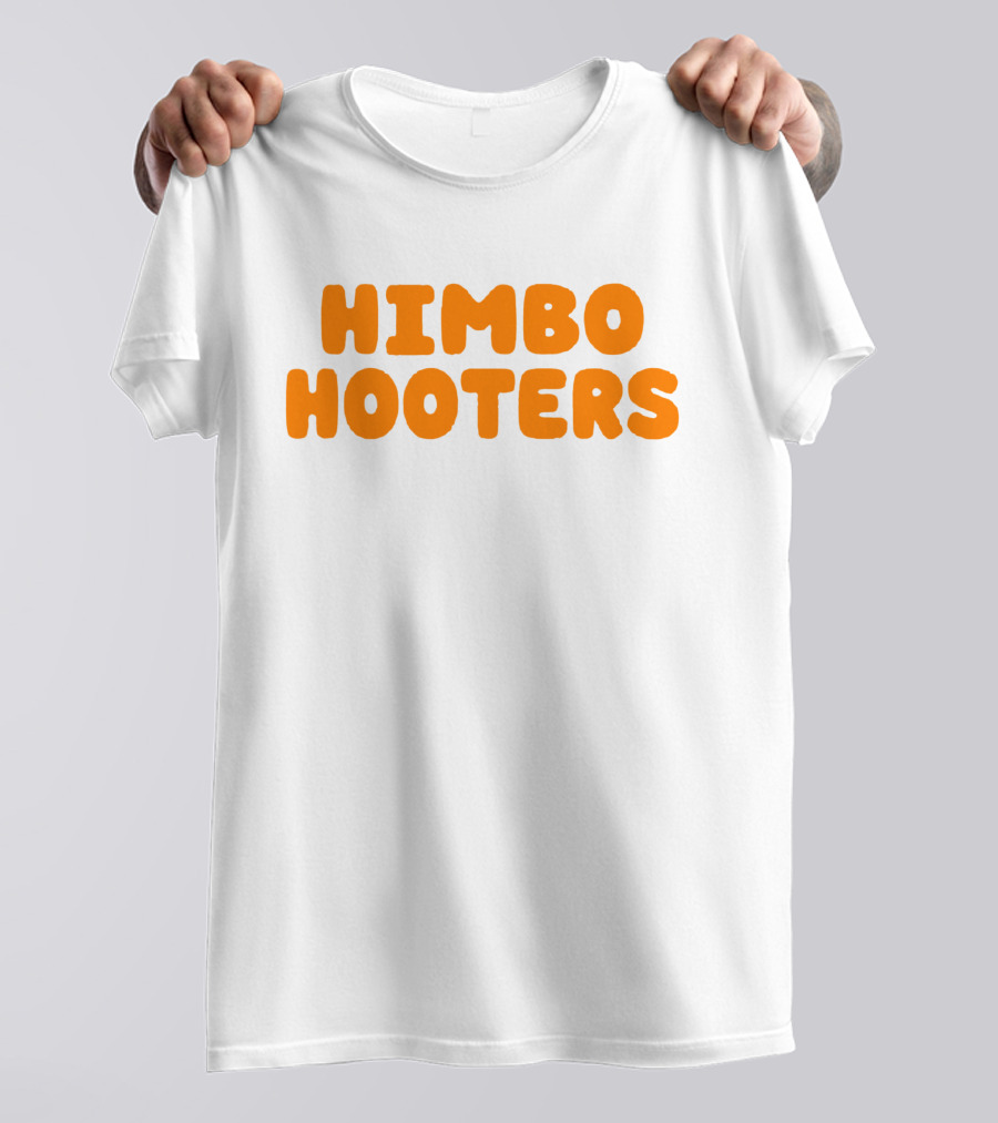 Himbo Hooters Bold Orange Retro-Inspired Text T-Shirt