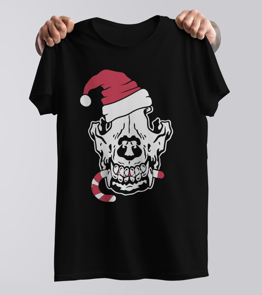Streetspeed717 Skull Santa Candy Cane Holiday T-Shirt