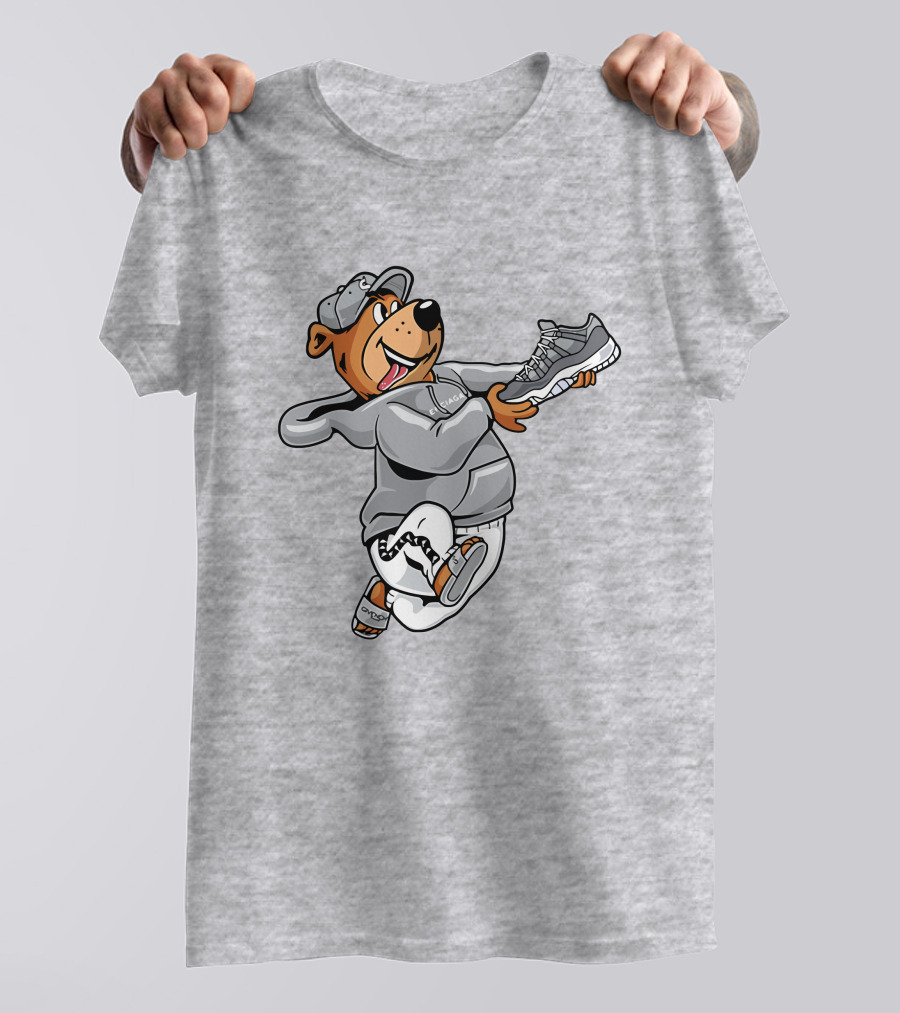 Cool Grey 11s Bear With Sneakers T-Shirt