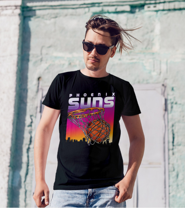 Phoenix Suns Modern Basketball Skyline Sunset T-Shirt