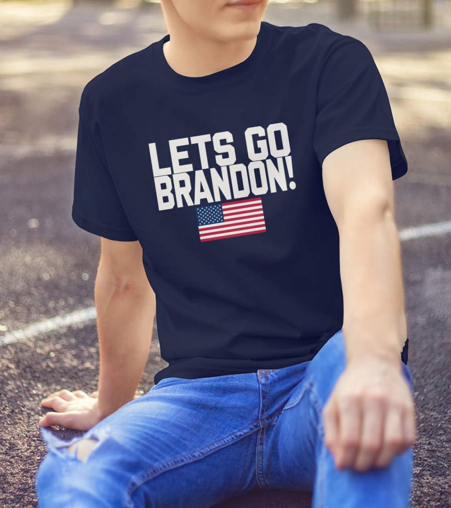Lets Go Brandon Marine Veteran American Flag T-Shirt