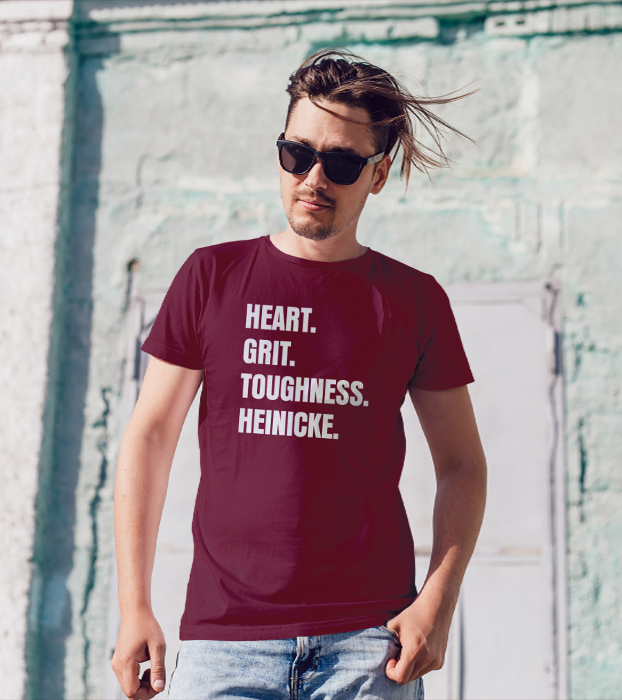 Heart Grit Toughness Heinicke Football Motivation T-Shirt