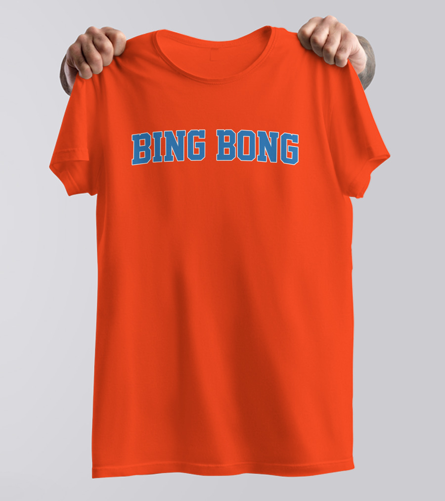 Bing Bong Orange Blue Text T-Shirt