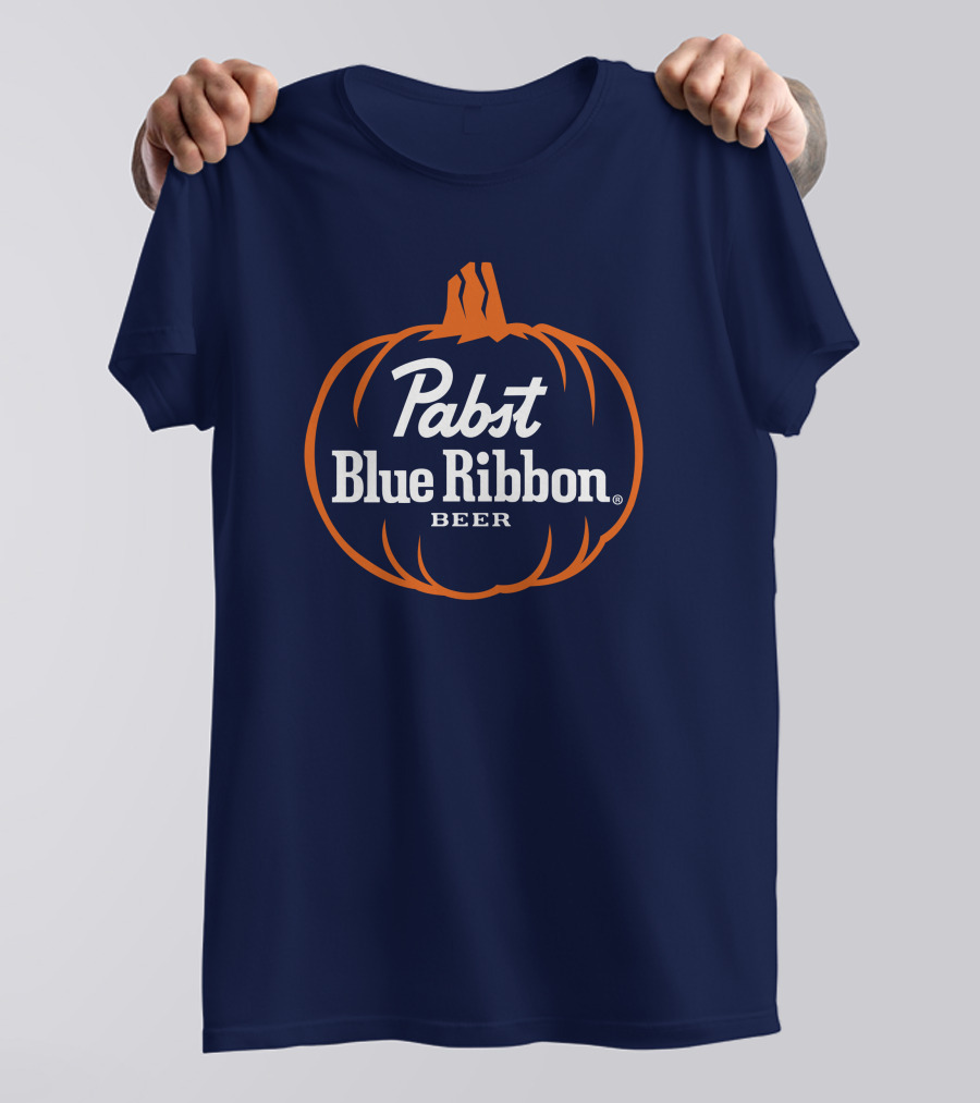 Pabst Blue Ribbon Beer Pumpkin Halloween T-Shirt