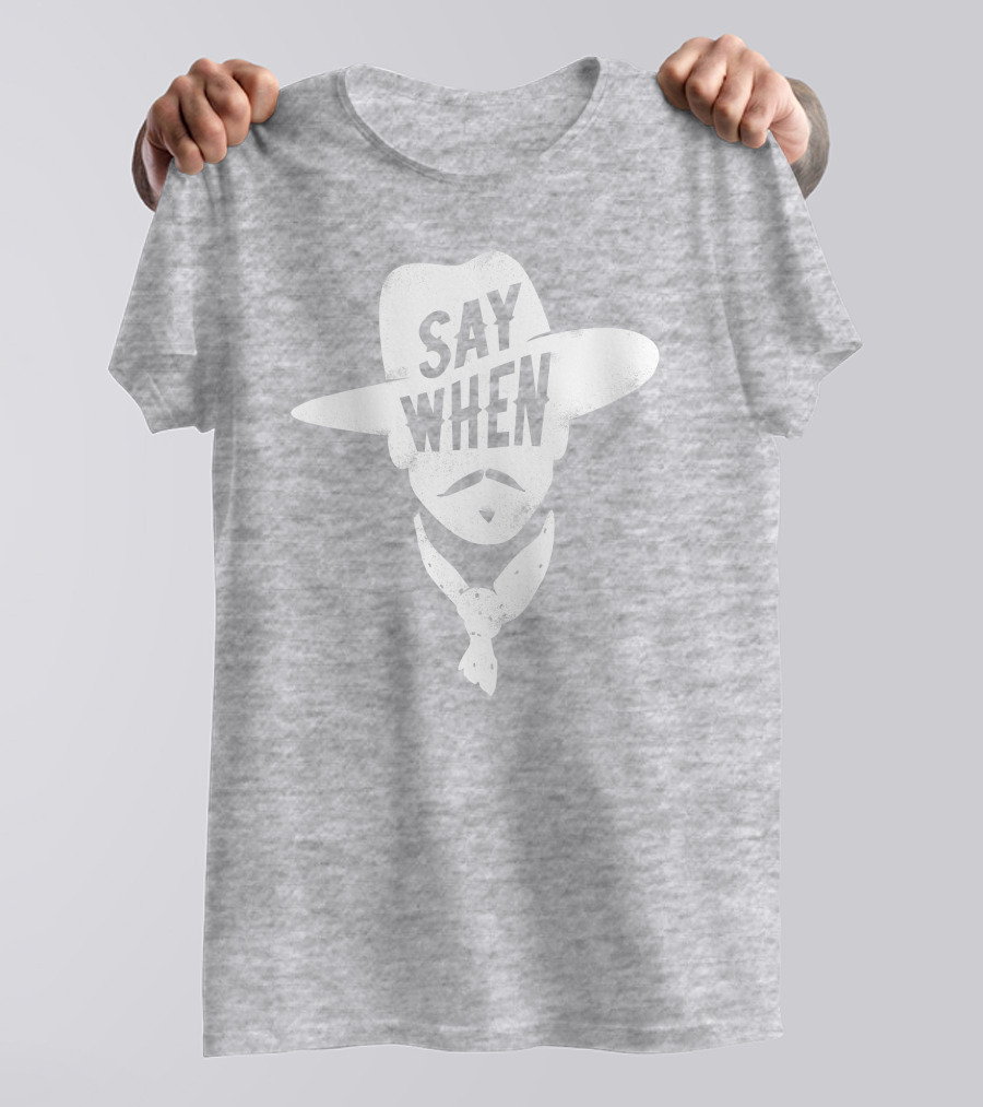 Aaron Rodgers Say When Cowboy Style Vintage Charcoal T-Shirt