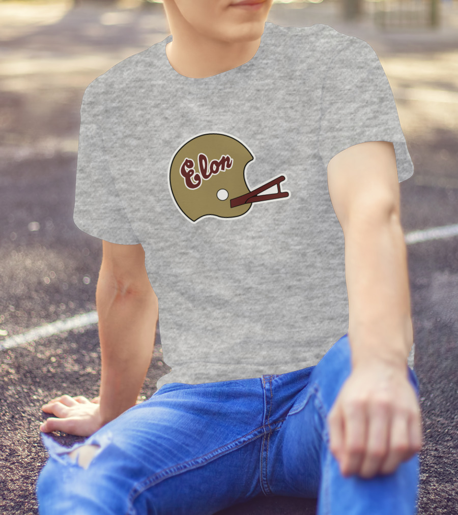 Elon Football Helmet Wes Durham T-Shirt