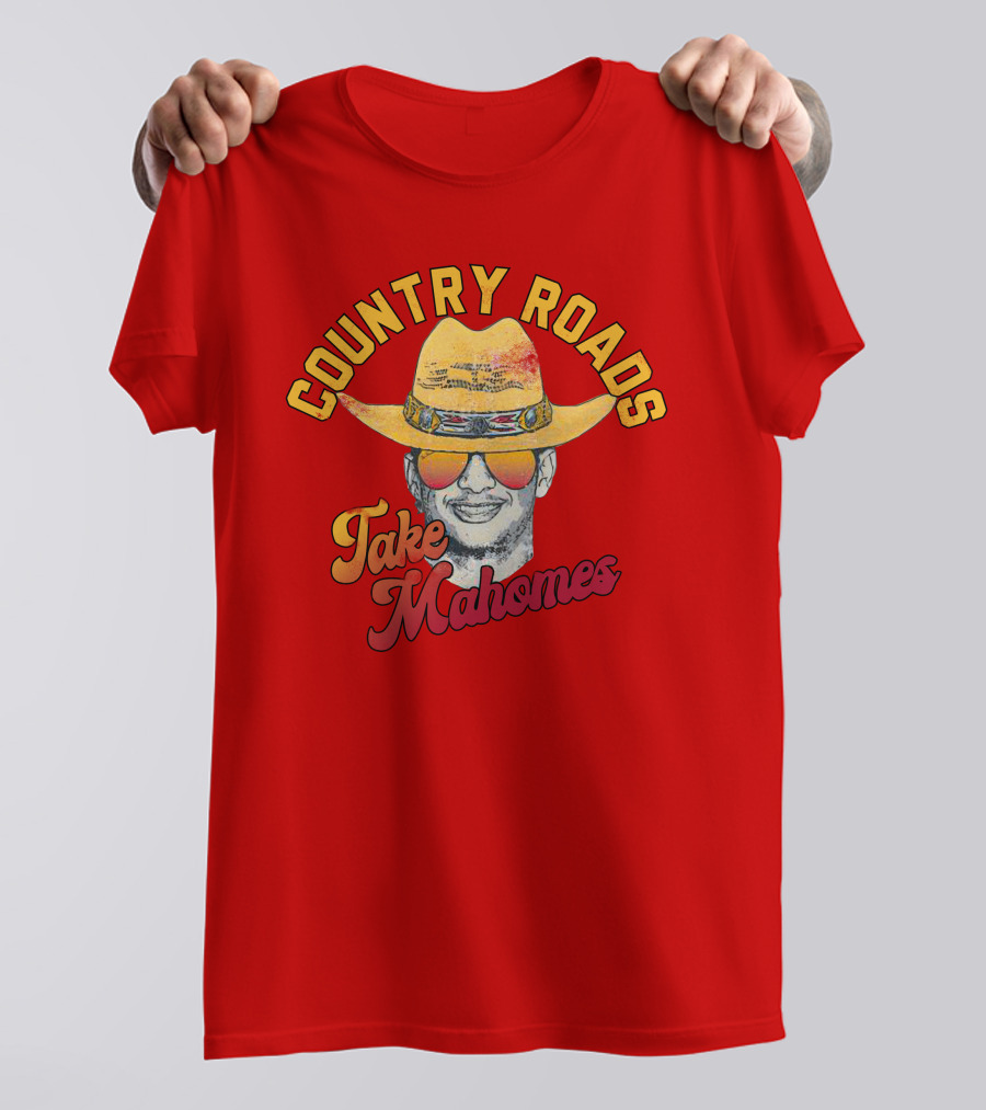 Country Roads Take Mahomes Patrick Mahomes Cowboy Hat Sunglasses T-Shirt