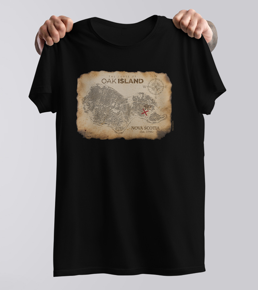 The Curse Of Oak Island Nova Scotia Money Pit Map T-Shirt