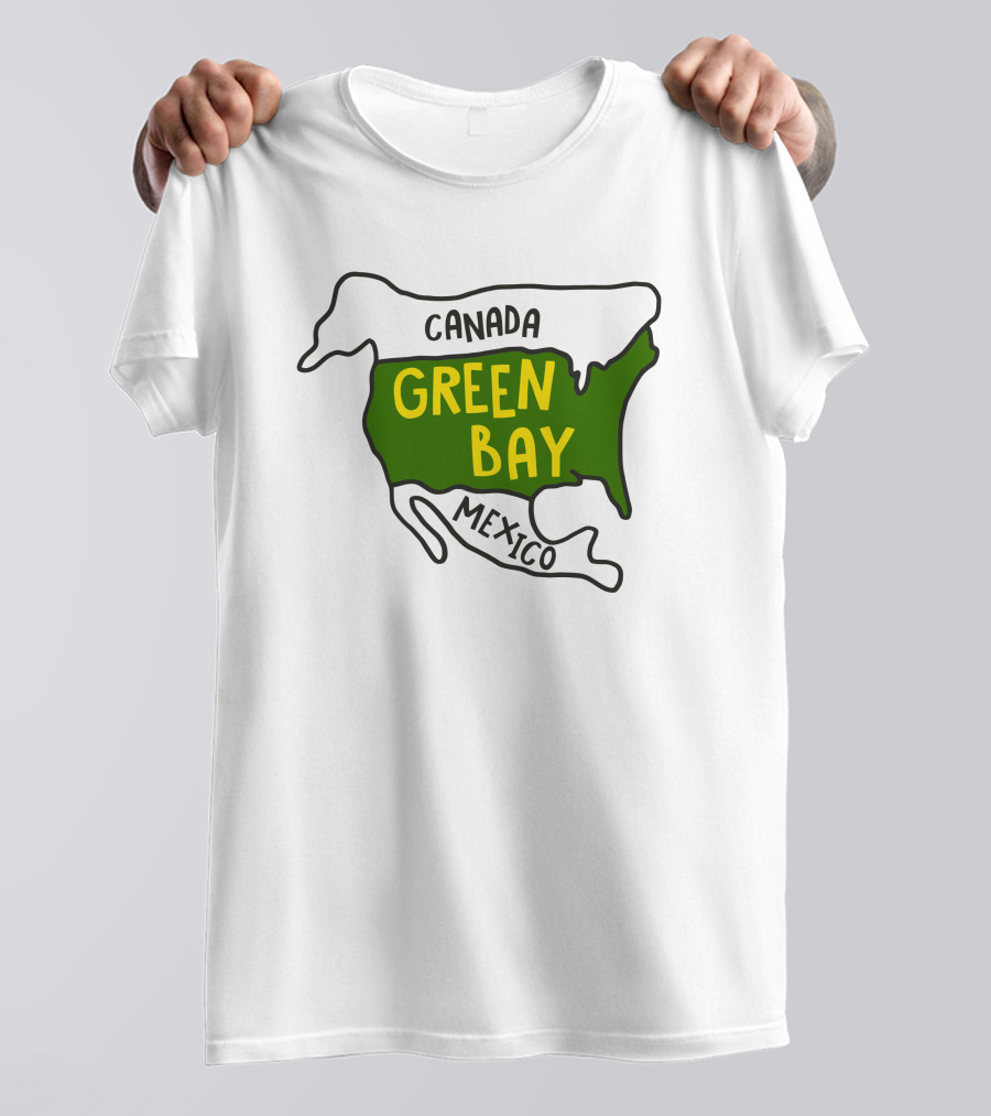 Green Bay Canada Mexico Map T-Shirt
