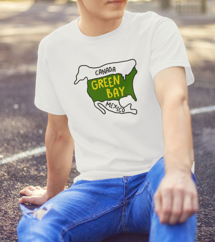 Green Bay Canada Mexico Map T-Shirt