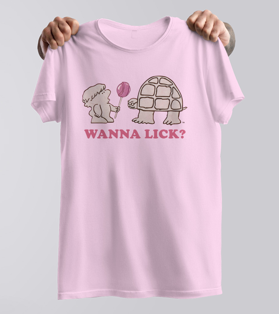 Wanna Lick Tootsie Roll Lilbttyboop Cute Character With Turtle And Lollipop T-Shirt